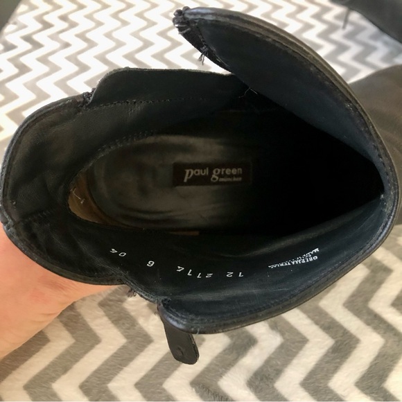 Paul Green Aubrey Black Leather Booties w/Zipper Detail, Women’s Size 8.5 US - Picture 6 of 7